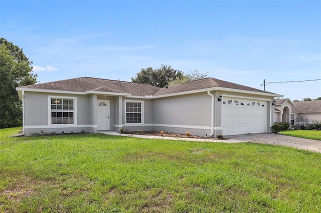 1742 Van Allen Cir, Deltona, FL 32738 - single story home featuring stucco siding, a garage, and a front yard