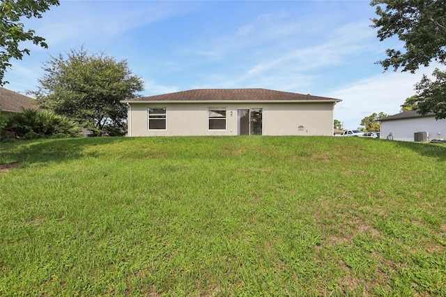 1742 Van Allen Cir, Deltona, FL 32738 - rear view of house featuring stucco siding and a yard
