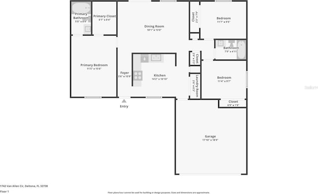 1742 Van Allen Cir, Deltona, FL 32738 - view of home floor plan