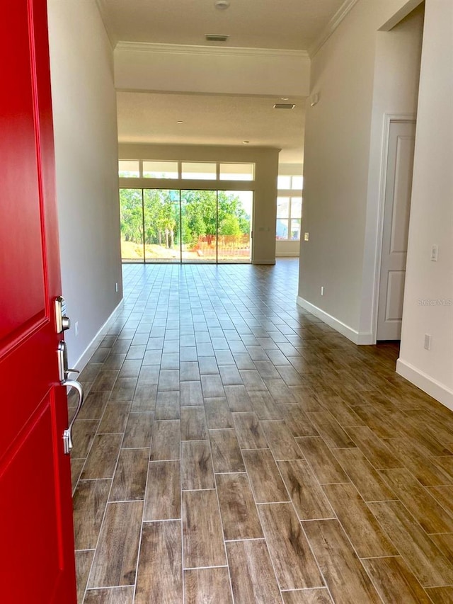 16071 Barkly Ridge Ct, Winter Garden, FL 34787 - empty room featuring ornamental molding and dark wood-style floors