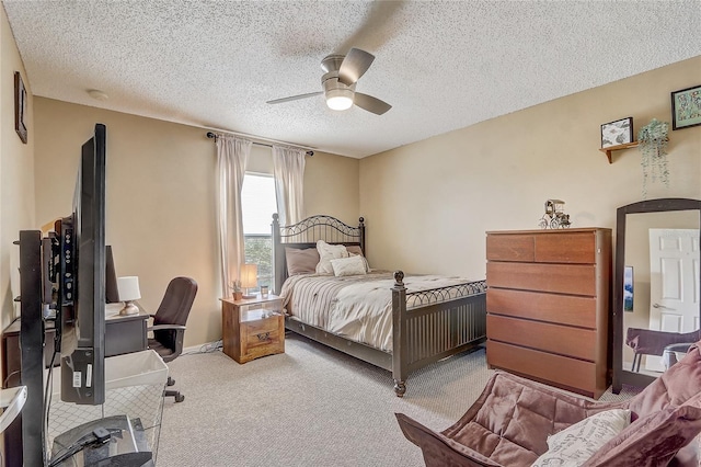 569 Yearling Cove Loop, Apopka, FL 32703 - carpeted bedroom with a textured ceiling and ceiling fan