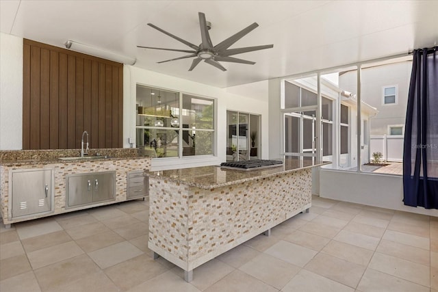 619 Largovista Dr, Oakland, FL 34787 - view of patio / terrace featuring exterior kitchen and ceiling fan