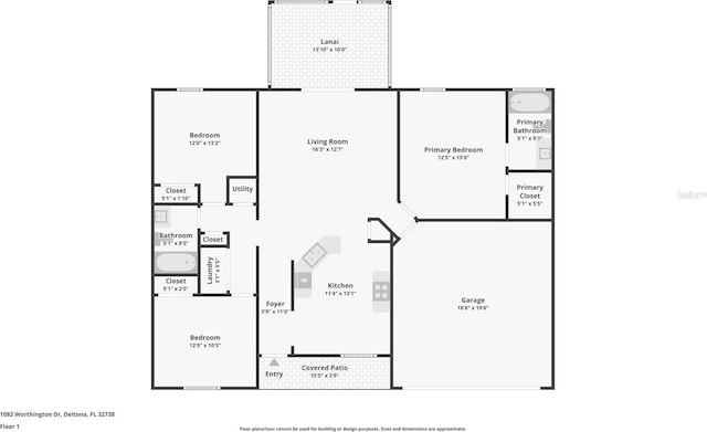 1082 Worthington Dr, Deltona, FL 32738 - view of home floor plan