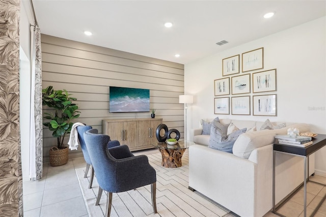 1275 Normandy Dr, Haines City, FL 33844 - living area featuring recessed lighting and wood walls