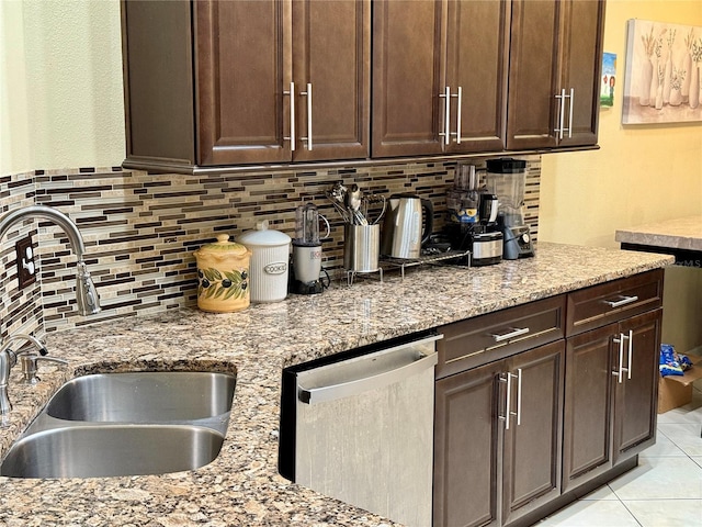 1945 Torrey Dr, Orlando, FL 32818 - kitchen featuring dishwasher, tasteful backsplash, and dark brown cabinets