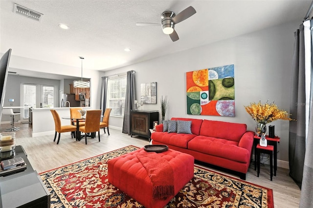 14241 Confetti Dr, Windermere, FL 34786 - living room featuring ceiling fan, light wood-style floors, and recessed lighting