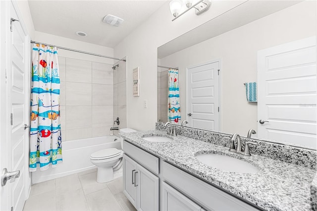 9518 Bolero Rd, Winter Garden, FL 34787 - full bathroom with double vanity, shower / bath combo, and tile patterned floors