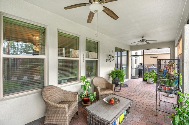 9518 Bolero Rd, Winter Garden, FL 34787 - sunroom featuring ceiling fan