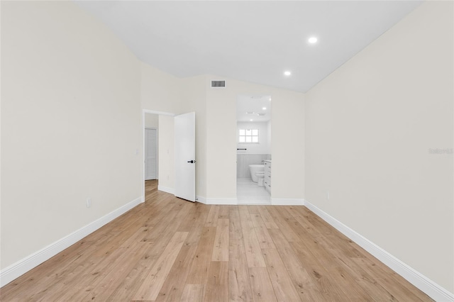 13412 NW 5th Ct, Plantation, FL 33325 - empty room with light wood-style floors, recessed lighting, and vaulted ceiling