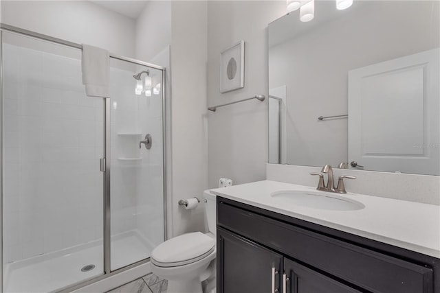 9005 Stinger Dr, Davenport, FL 33896 - bathroom with a stall shower, vanity, and marble finish floors