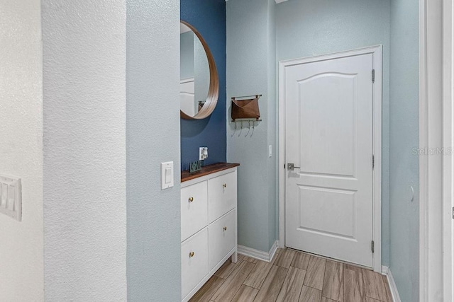 1210 Woods Landing Dr, Minneola, FL 34715 - hall with wood finish floors and a textured wall