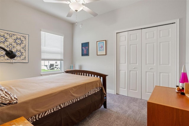 416 Riders Loop, Auburndale, FL 33823 - carpeted bedroom with a closet and a ceiling fan