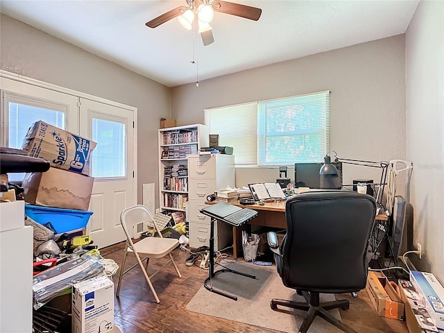 1505 E Elm Rd, Lakeland, FL 33801 - office with wood finished floors and ceiling fan