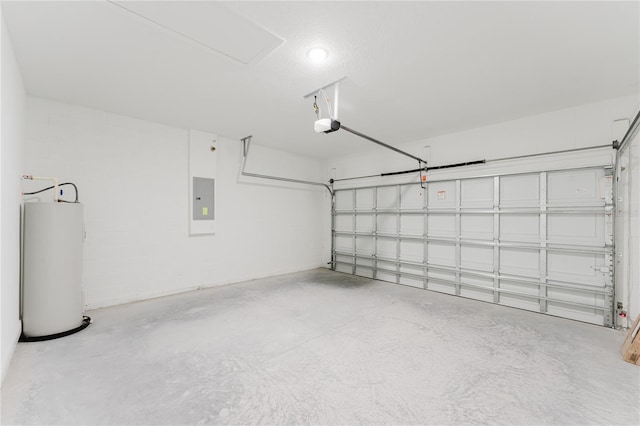 627 W Glenhaven Dr, Citrus Springs, FL 34434 - garage with water heater, a garage door opener, and electric panel