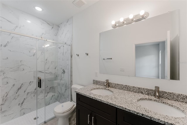 627 W Glenhaven Dr, Citrus Springs, FL 34434 - full bathroom with double vanity and a marble finish shower