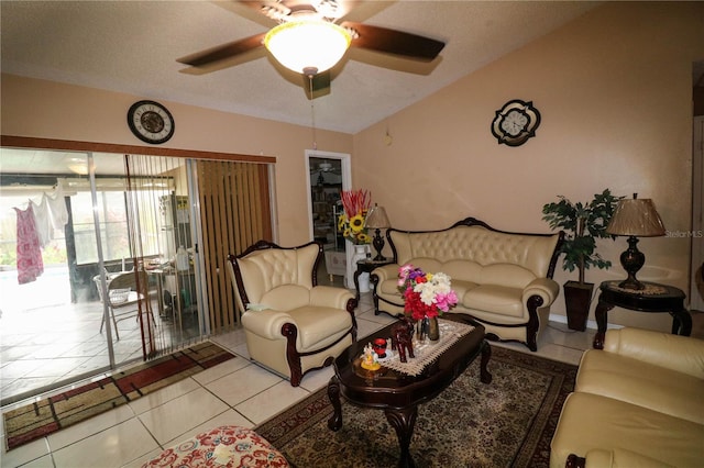 317 Cortez Ct, Kissimmee, FL 34758 - living area featuring light tile patterned flooring and a ceiling fan