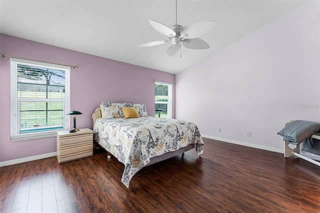 12617 Douglas Fir Ct, Clermont, FL 34711 - bedroom with lofted ceiling, wood finished floors, and a ceiling fan