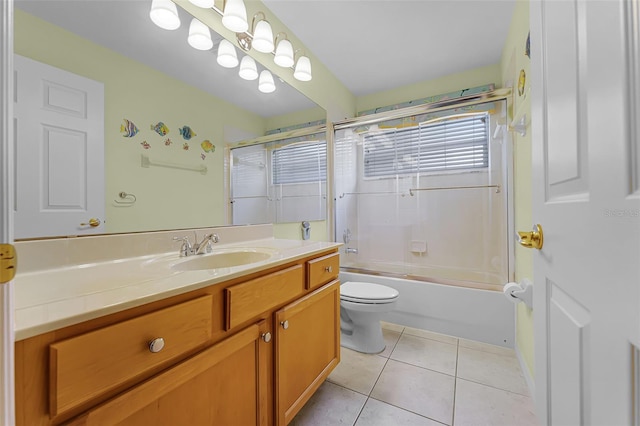 12617 Douglas Fir Ct, Clermont, FL 34711 - bathroom with vanity, tile patterned flooring, and combined bath / shower with glass door
