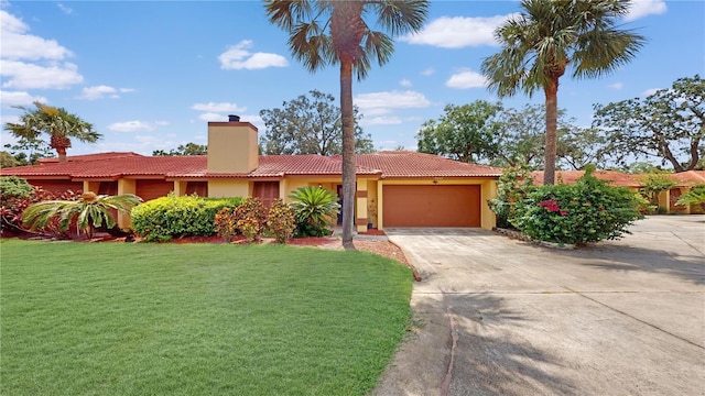 5045 Bermuda Cir Unit 12, Orlando, FL 32808 - single story home with a tile roof, a chimney, stucco siding, and driveway