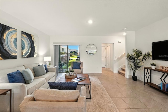 13298 Pontoon Rd, Winter Garden, FL 34787 - living room with stairs and light tile patterned floors