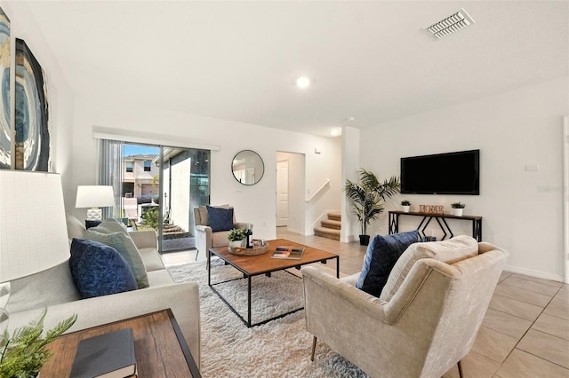 13298 Pontoon Rd, Winter Garden, FL 34787 - living area with stairway and light tile patterned floors