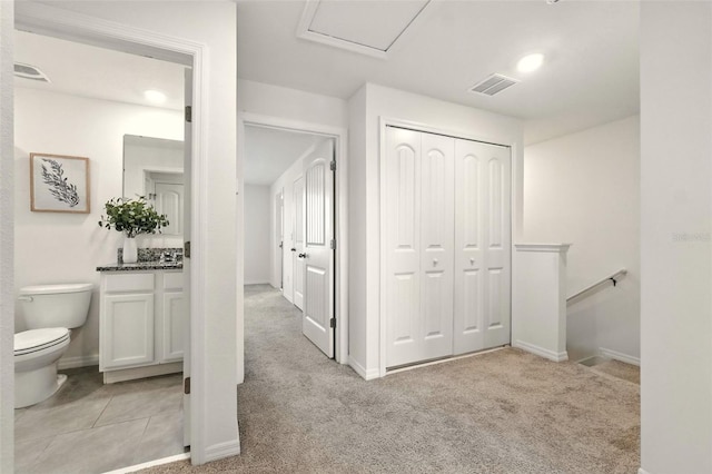 13298 Pontoon Rd, Winter Garden, FL 34787 - hallway with an upstairs landing and light carpet