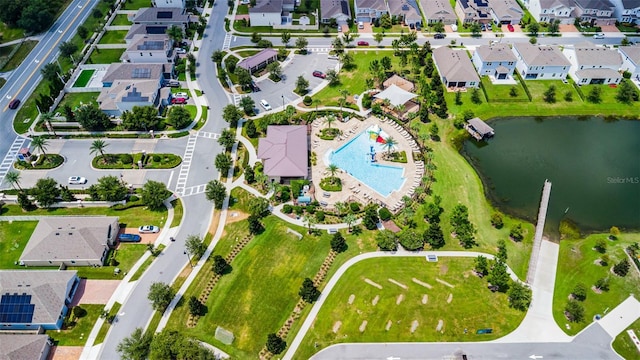 4920 Blanche Ct, Saint Cloud, FL 34772 - aerial view of residential area with a pool and a large body of water