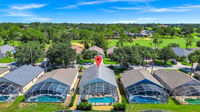 1520 Gulf Vue Dr, Haines City, FL 33844 - aerial view of residential area featuring a pool area and a local golf course