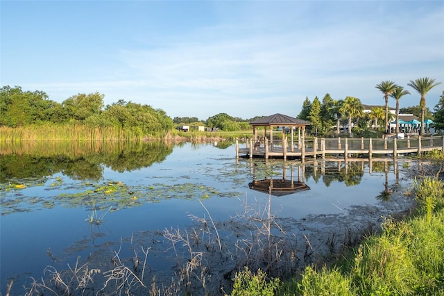 207 Macaulays Cv, Haines City, FL 33844 - dock featuring a gazebo and a water view