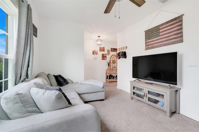 9370 Westmorely St, Groveland, FL 34736 - carpeted living area with ceiling fan