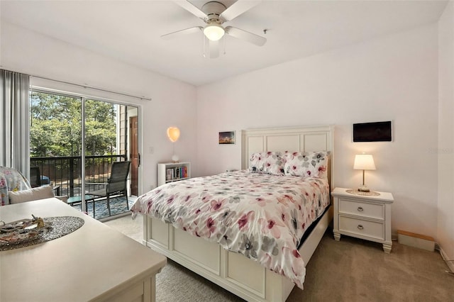 2025 Erving Cir Unit 203, Ocoee, FL 34761 - bedroom with light carpet, access to outside, and ceiling fan
