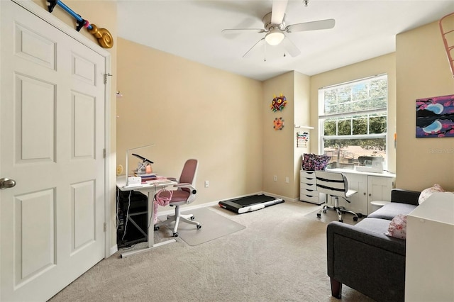 2025 Erving Cir Unit 203, Ocoee, FL 34761 - office area with carpet flooring and ceiling fan