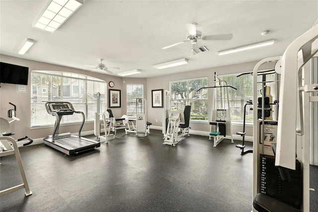 2025 Erving Cir Unit 203, Ocoee, FL 34761 - workout area featuring a ceiling fan