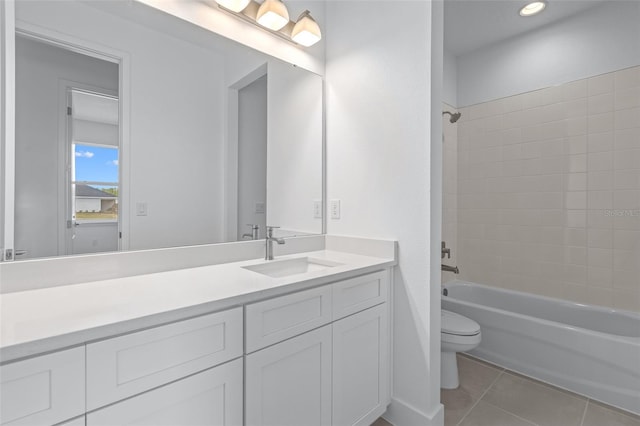 1261 Champions Dr, Daytona Beach, FL 32124 - full bathroom featuring vanity, tile patterned flooring, and shower / bathtub combination