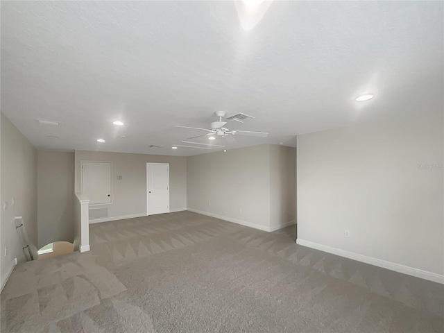 12671 Flatwood Creek Dr, Gibsonton, FL 33534 - carpeted spare room with recessed lighting and ceiling fan