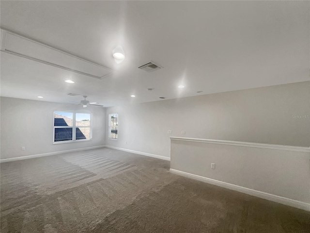 12671 Flatwood Creek Dr, Gibsonton, FL 33534 - empty room with carpet, a ceiling fan, and recessed lighting
