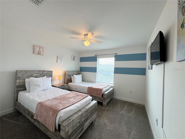 4192 Paragraph Dr, Kissimmee, FL 34746 - bedroom featuring carpet floors, a ceiling fan, and a textured ceiling
