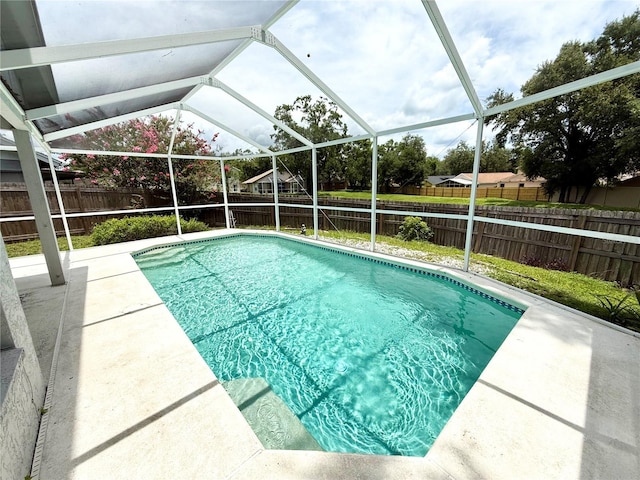 9803 Terrace Trail Ln, Temple Terrace, FL 33637 - view of swimming pool featuring a fenced backyard, a patio, and a lanai