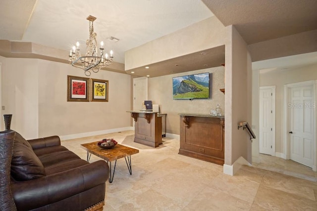11209 Macaw Ct, Windermere, FL 34786 - living room with a chandelier and light tile patterned floors
