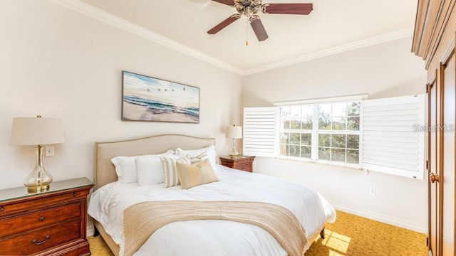 7650 Whisper Way Unit 304, Reunion, FL 34747 - bedroom featuring crown molding and a ceiling fan