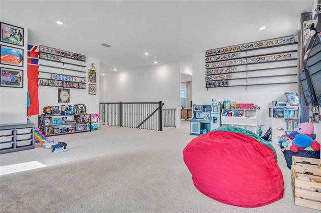 4477 Renly Ln, Clermont, FL 34711 - recreation room featuring carpet flooring and recessed lighting