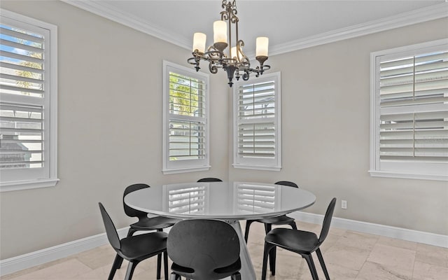 12023 Gold Creek Trl, Windermere, FL 34786 - dining area featuring a chandelier and crown molding