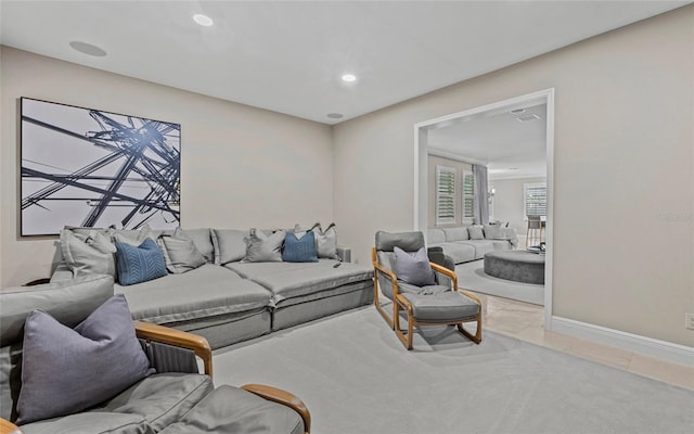 12023 Gold Creek Trl, Windermere, FL 34786 - tiled living area with recessed lighting and baseboards