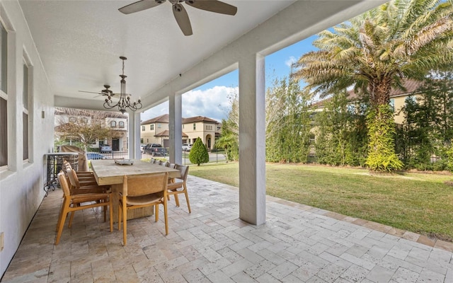 12023 Gold Creek Trl, Windermere, FL 34786 - view of patio / terrace featuring a ceiling fan and outdoor dining space
