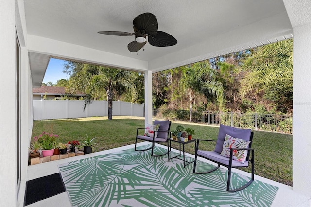 43 Pergola Pl, Ormond Beach, FL 32174 - sunroom / solarium with a ceiling fan