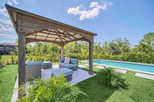 6926 Cucamelon Ct, Windermere, FL 34786 - outdoor pool featuring outdoor lounge area, a gazebo, and a patio