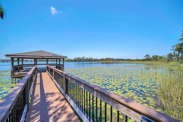 6926 Cucamelon Ct, Windermere, FL 34786 - dock area with a gazebo and a water view