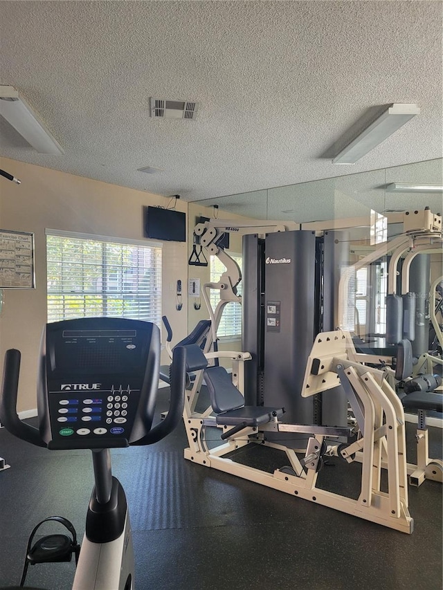 4400 Thornbriar Ln Unit A103, Orlando, FL 32822 - gym featuring a textured ceiling and healthy amount of natural light