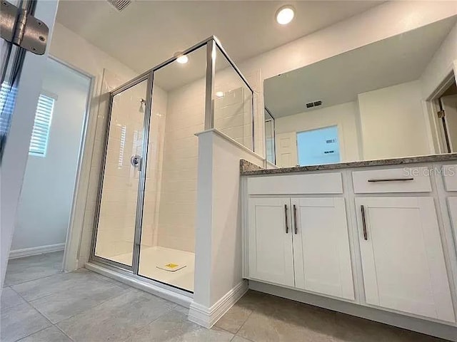2343 Garden Belle Dr, Clermont, FL 34711 - full bath featuring a shower stall, vanity, and recessed lighting
