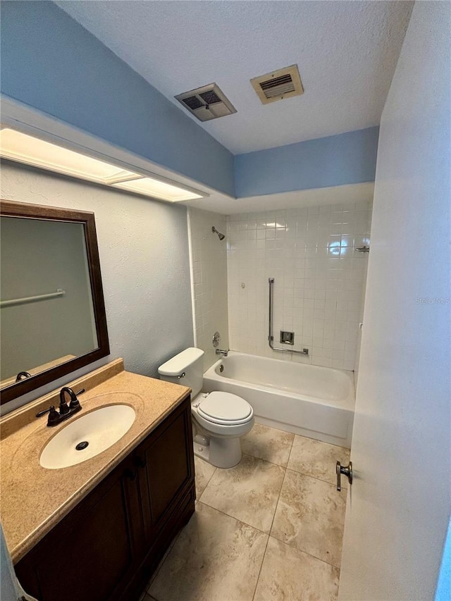 8131 Braddock Cir Unit 1, Port Richey, FL 34668 - full bath with vanity, shower / bath combination, and a textured ceiling